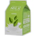 Маска тканинна для обличчя A'pieu Milk One-Pack Green Tea з екстрактом зеленого чаю, 21 мл