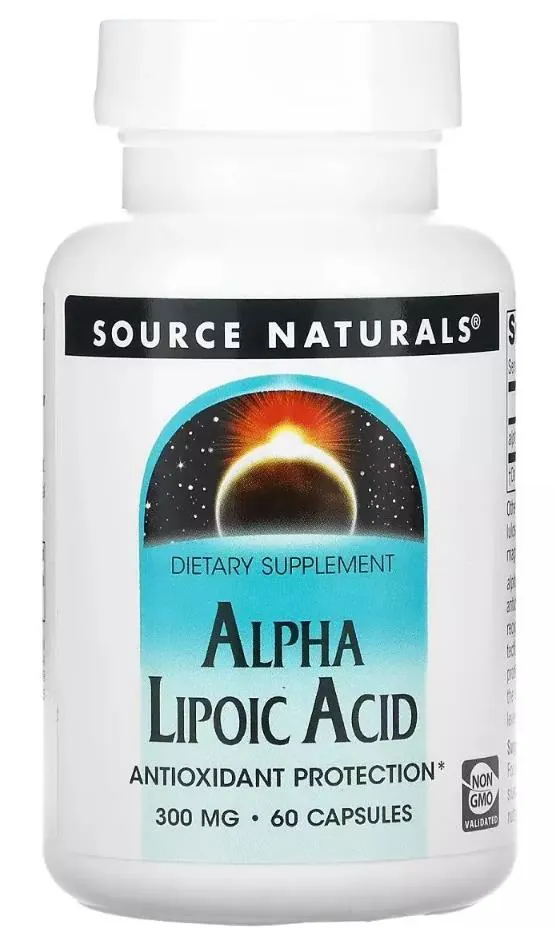 Альфа-ліпоєва кислота Source Naturals Alpha Lipoic Acid 300 мг, 60 капсул