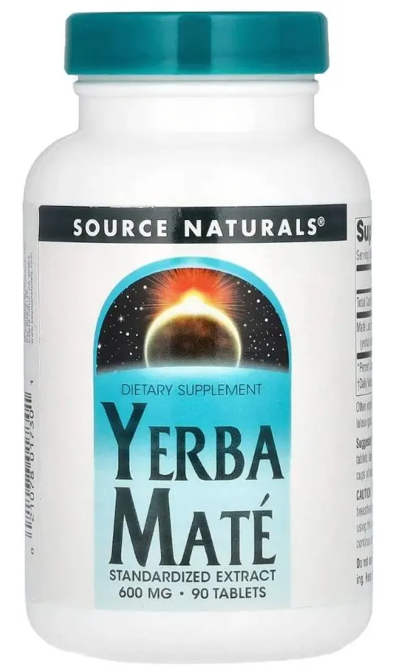 Падуб Парагвайський (Єрба мате) Source Naturals Yerba Mate 600 мг, 90 таблеток