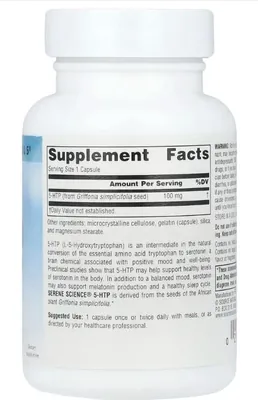 5-гідрокситриптофан Source Naturals Serene Science 5-HTP 100 мг, 60 капсул