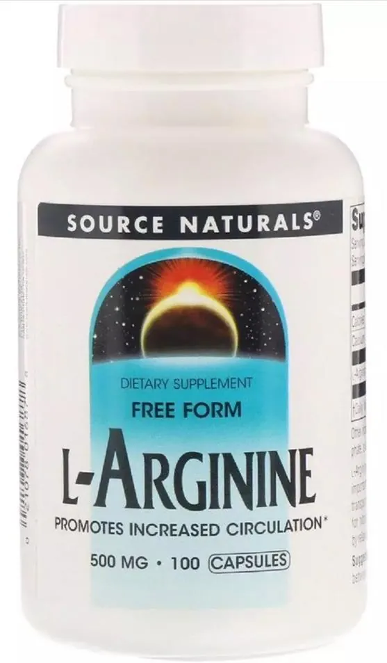 L-аргінін Source Naturals L-Arginine 500 мг, 100 капсул