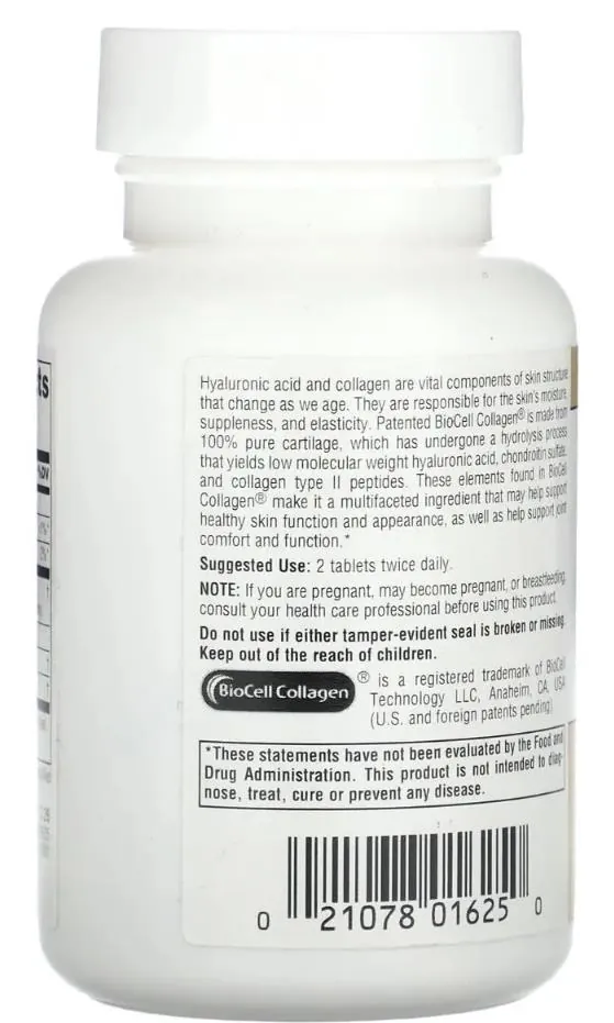 Гіалуронова кислота Source Naturals Skin Eternal Hyaluronic Acid 50 мг, 60 таблеток