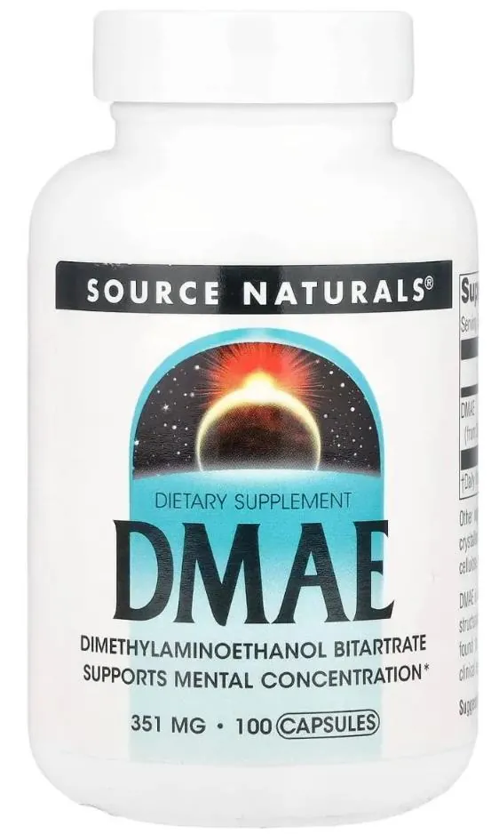 Диметиламіноетанол Source Naturals DMAE 351 мг, 100 капсул
