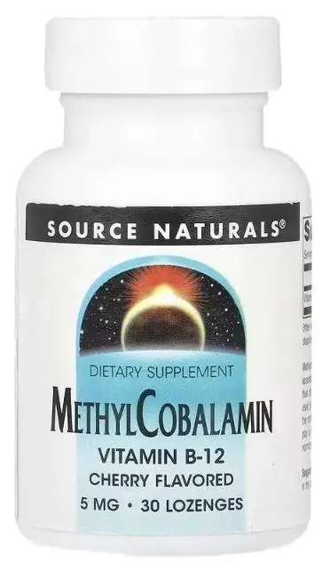 Вітамін В12 (метилкобаламін) Source Naturals MethylCobalamin 5 мг вишня, 30 таблеток