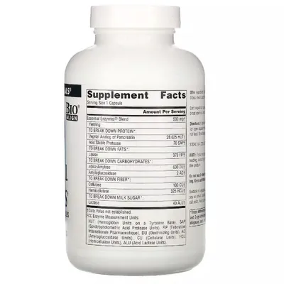 Ефірні Ензими Source Naturals Daily Essential Enzymes 500 мг вег. капсули №60