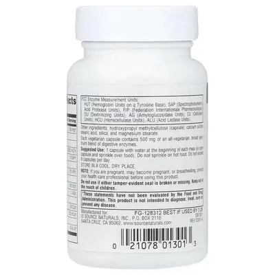 Ефірні Ензими Source Naturals Daily Essential Enzymes 500 мг вег. капсули №60