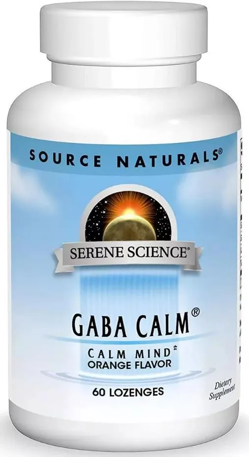 ГАМК (гамма-аміномасляна кислота) Source Naturals Serene Science Gaba Calm зі смаком апельсина, 60 таблеток