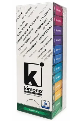 Презервативи Kimono набір з 6 різновидів, 36 штук (12 упаковок по 3 шт)