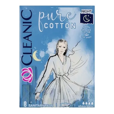 Прокладки гігієнічні Cleanic Pure Cotton Night, 8 шт