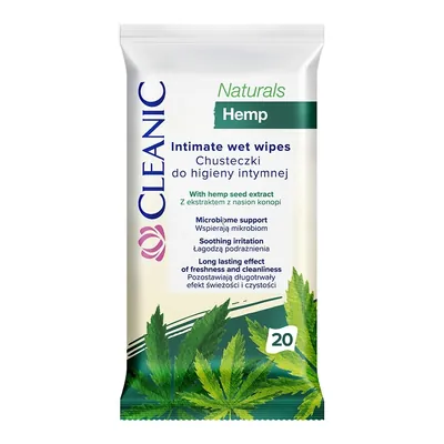 Серветки вологі Cleanic Hemp для інтимної гігієни, 20 шт