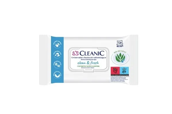 Серветки вологі Cleanic Clean & Fresh універсальні, 120 шт