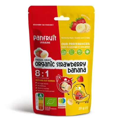 Полуниця та банан сублімовані Panfruit, 20 г