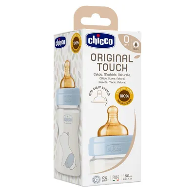 Пляшечка Chicco Original Touch з латексною соскою, з 0 місяців, 150 мл