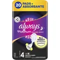 Прокладки гігієнічні Always Platinum Secure Night, 6 крапель, 4 розмір, 20 шт