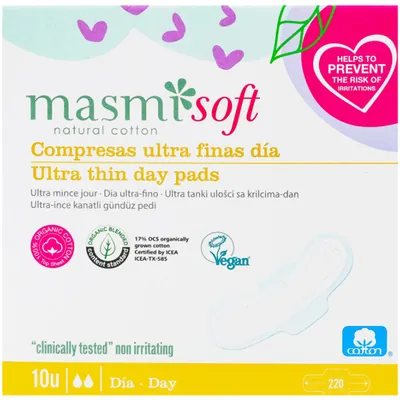 Прокладки гігієнічні Masmi Soft Ultra Day ультратонкі для нормальних виділень, 2 краплі, 10 шт