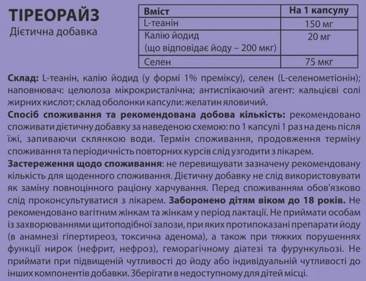Тіреорайз капсули №30 (3х10)