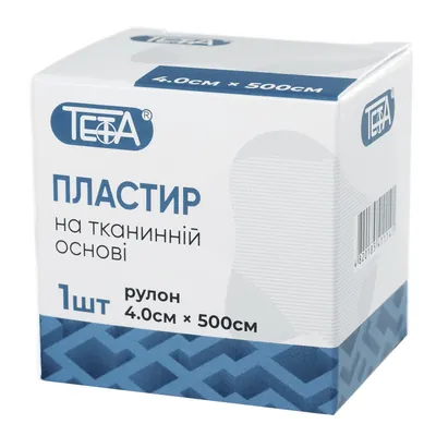 Пластир медичний Teta на тканинній основі, котушка, 4 х 500 см, 1 штука
