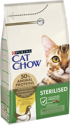 Корм сухой для кошек Purina Cat Chow Sterilised с курицей, 1,5 кг