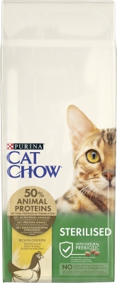 Корм сухой для кошек Purina Cat Chow Sterilised с курицей, 15 кг