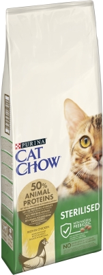 Корм сухой для кошек Purina Cat Chow Sterilised с курицей, 15 кг