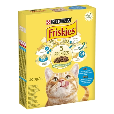 Корм сухий для кішок Purina Friskies з лососем і овочами, 300 г