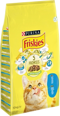 Корм сухой для кошек Purina Friskies со вкусом лосося и овощей, 10 кг