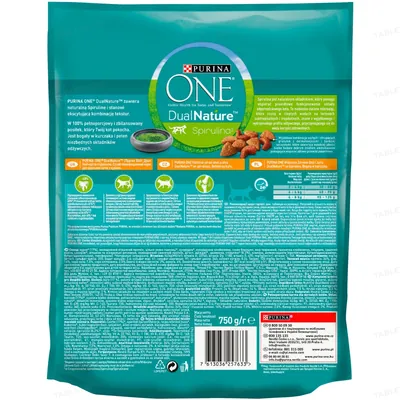 Корм сухий для кішок Purina One DualNature зі спіруліною, 750 г