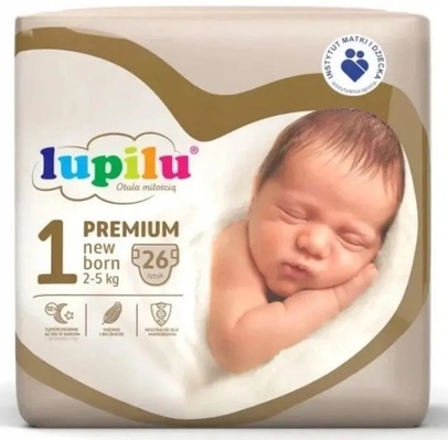 Підгузки Lupilu Рremium New born дитячі, розмір 1, 2-5 кг, 26 шт