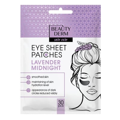 Патчі під очі Beauty Derm Lavender Midnight тканинні, 30 шт