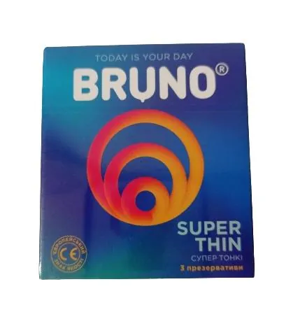 Презервативи Bruno Super thin супер тонкі, 3 штуки
