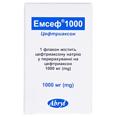 Эмсеф 1000 порошок для р-ра д/ин. по 1000 мг №1 во флак.