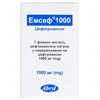 Емсеф 1000 порошок для р-ну д/ін. по 1000 мг №1 у флак.