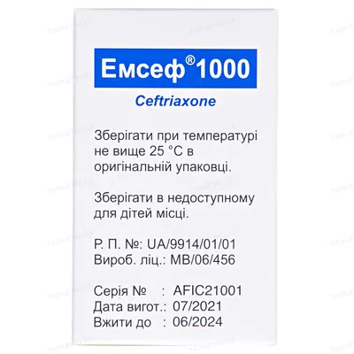 Емсеф 1000 порошок для р-ну д/ін. по 1000 мг №1 у флак.