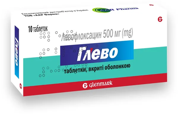 Глево таблетки, в/о по 500 мг №10 (5х2)