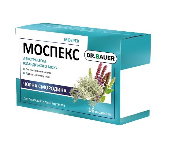 Моспекс льодяники зі смаком чорної смородини №16 (8х2)
