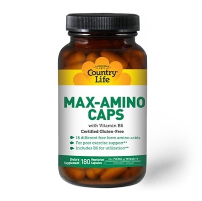 Аминокислотный комплекс Country Life Max-amino с витамином В6, 180 капсул