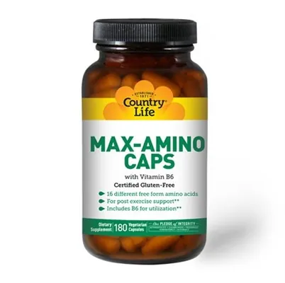 Амінокислотний комплекс Country Life Max-amino з вітаміном В6, 180 капсул