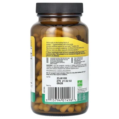 Амінокислотний комплекс Country Life Max-amino з вітаміном В6, 180 капсул