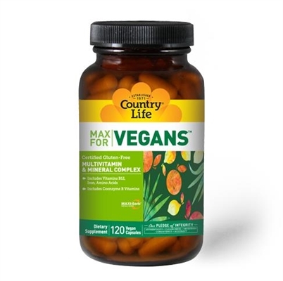 Витаминно-минеральный комплекс Country Life Max for Vegans капсулы №120