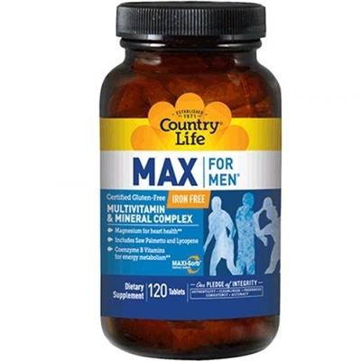 Витаминно-минеральный комплекс для мужчин Country Life Max for Men, без железа таблетки №120