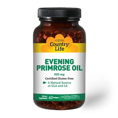 Примула вечірня Country Life Evening Primrose Oil 500 мг, 60 м'яких капсул