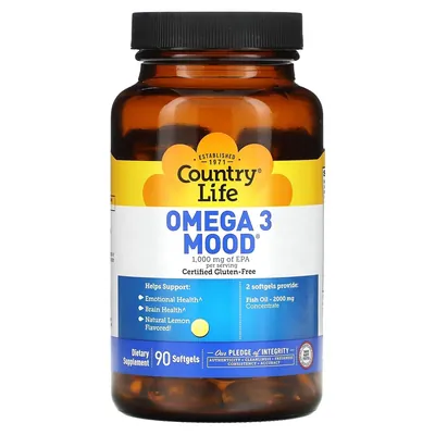 Омега 3 Настрій Country Life Omega-3 Mood, 90 м'яких капсул