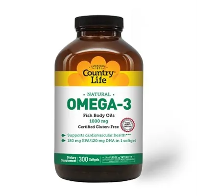 Омега-3 Country Life Omega-3 1000 мг, 300 м'яких капсул