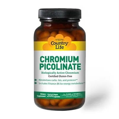 Хрому піколінат Country Life Chromium Picolinate, 200 капсул