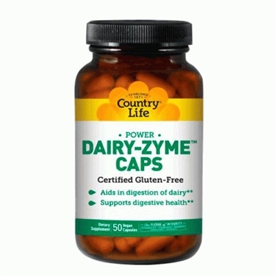 Травные энзимы Country Life Dairy-zyme, 50 капсул