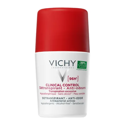 Дезодорант-антиперспірант кульковий Vichy 96h Clinical Control проти надмірного потовиділення та запаху, 50 мл
