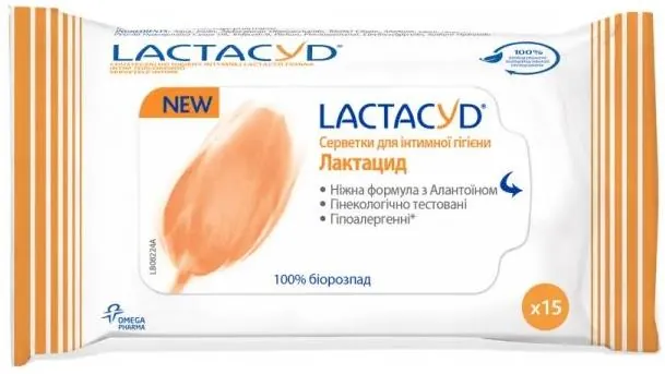 Серветки для інтимної гігієни Lactacyd, 15 шт