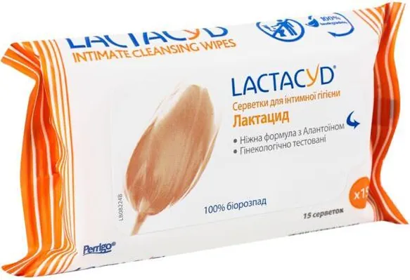 Серветки для інтимної гігієни Lactacyd, 15 шт