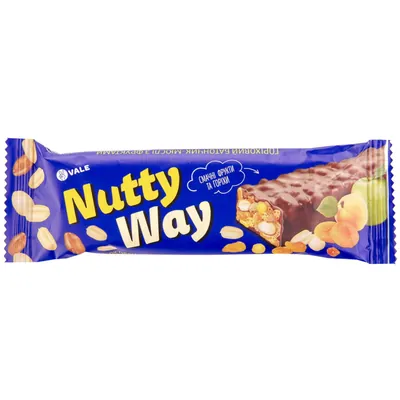 Батончик-мюслі Nutty Way горіховий з фруктами глазурований, синій, 40 г