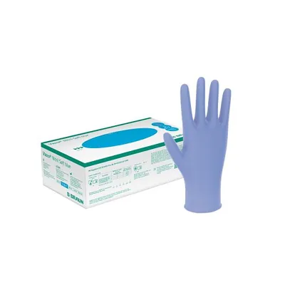 Рукавички оглядові Vasco Nitril Soft blue нітрилові без пудри, розмір М нестерильні, сині, 100 пар